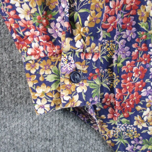 VINTAGE Andrew McMullan Shirt Womens 8 Pink Blue Floral Print Lilac USA Made - Picture 5 of 12